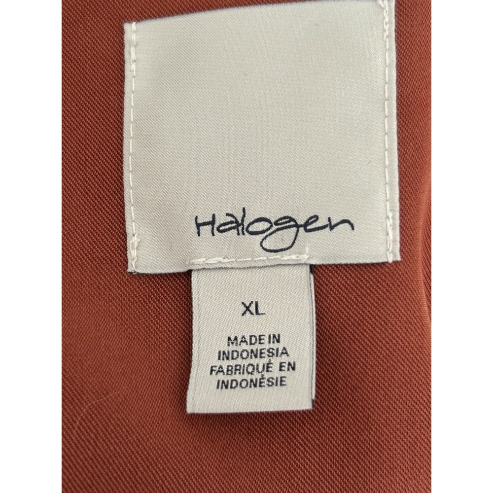 Halogen Cropped Utility Jacket Size XL Rust Modal Blend Double Breasted Button - Picture 6 of 10
